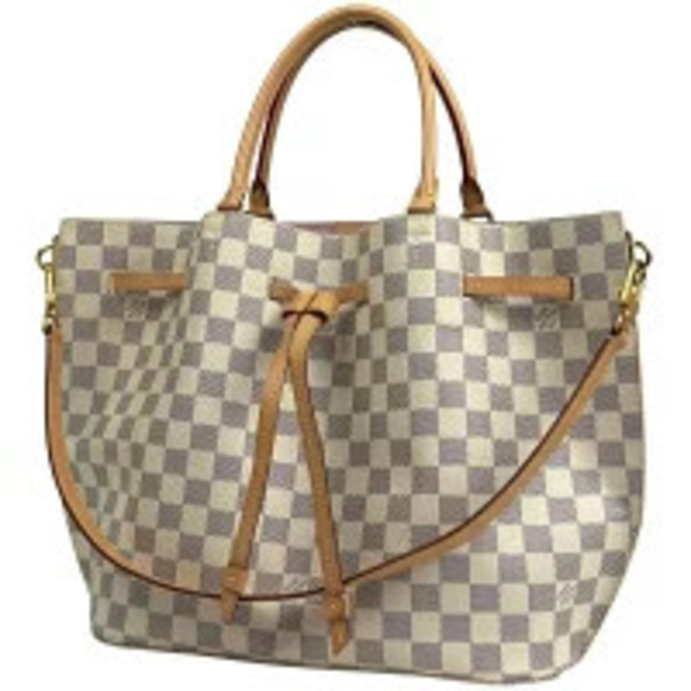 Louis Vuitton Girolata Shoulder Bag Handbag Damier Azur Blanc White